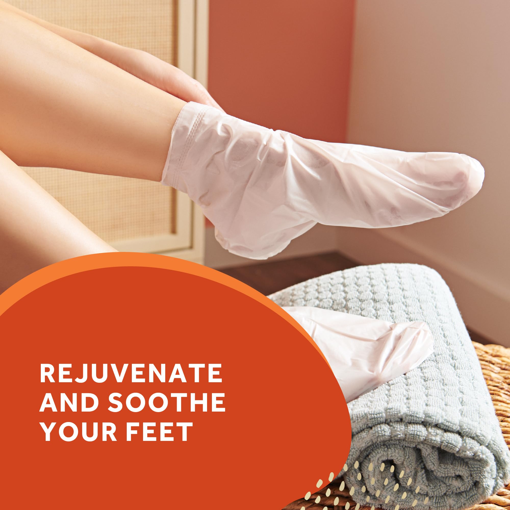 Amope Pedimask Foot Sock Mask 3-Pack (3 Packs x 1 Pair), Macadamia Oil Essence, Blend Of Moisturizers To Rejuvenate & Soothe Your Feet
